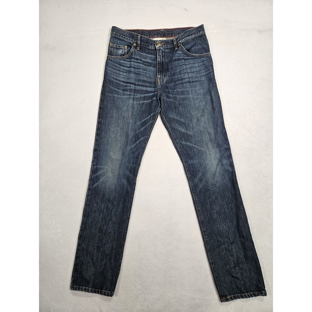 Raleigh Denim Jeans Mens 33x33 Blue Jones Straight Leg Distressed Made USA